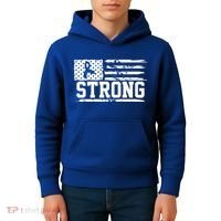 Strong Colon Cancer Awareness Flag Kids Hoodie thumb 4