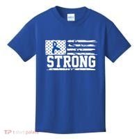 Strong Colon Cancer Awareness Flag Kids T-Shirt thumb 0
