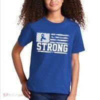Strong Colon Cancer Awareness Flag Kids T-Shirt thumb 2