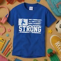 Strong Colon Cancer Awareness Flag Kids T-Shirt thumb 3