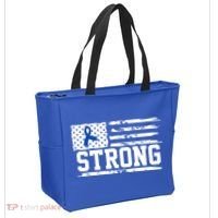 Strong Colon Cancer Awareness Flag Tote Bag thumb 2