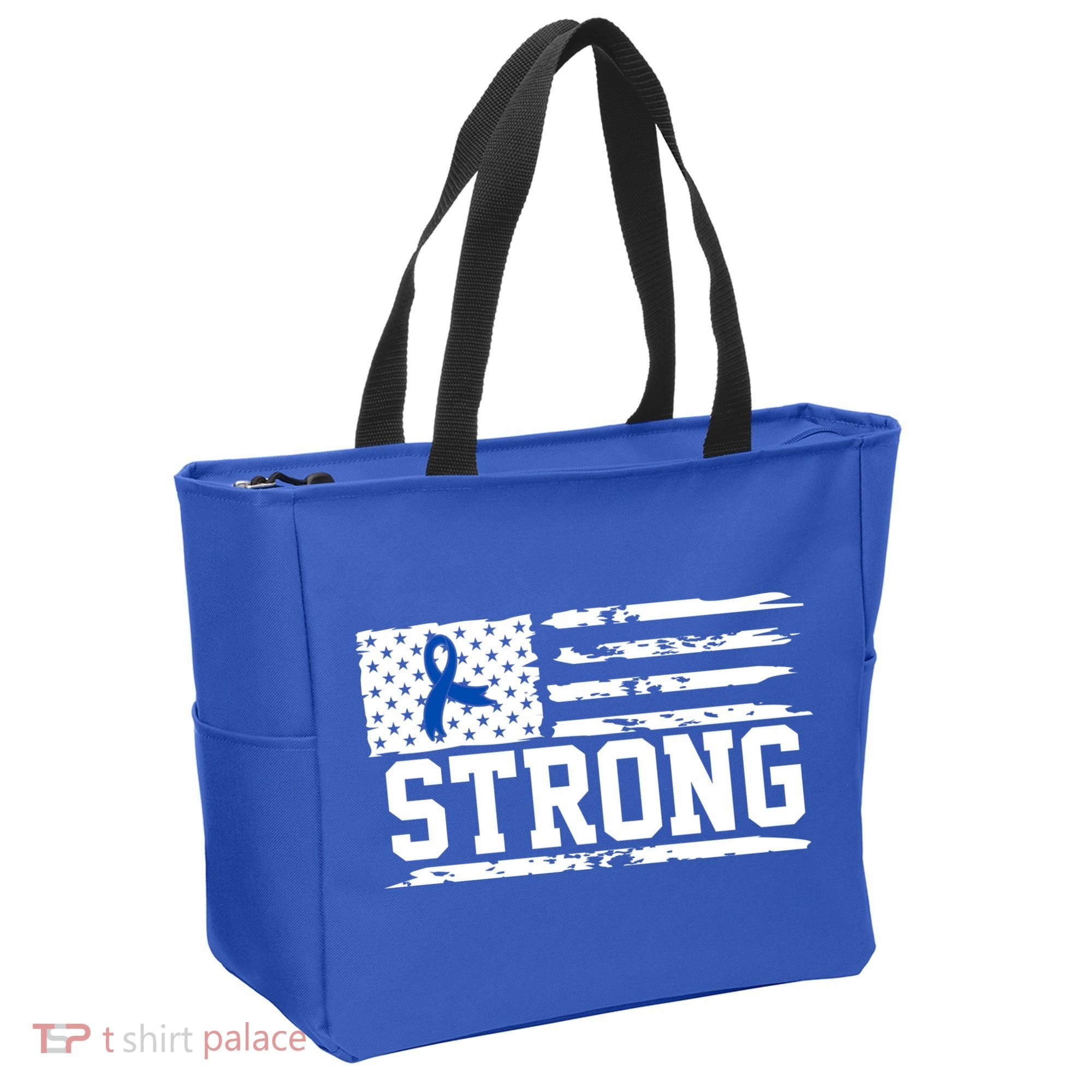 Strong Colon Cancer Awareness Flag Tote Bag