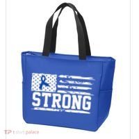 Strong Colon Cancer Awareness Flag Tote Bag thumb 3