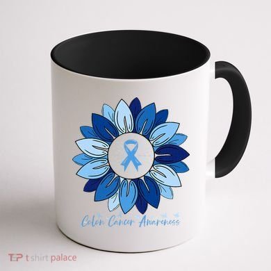 Sunflower Colon Cancer Awareness Month Coffee Mug back