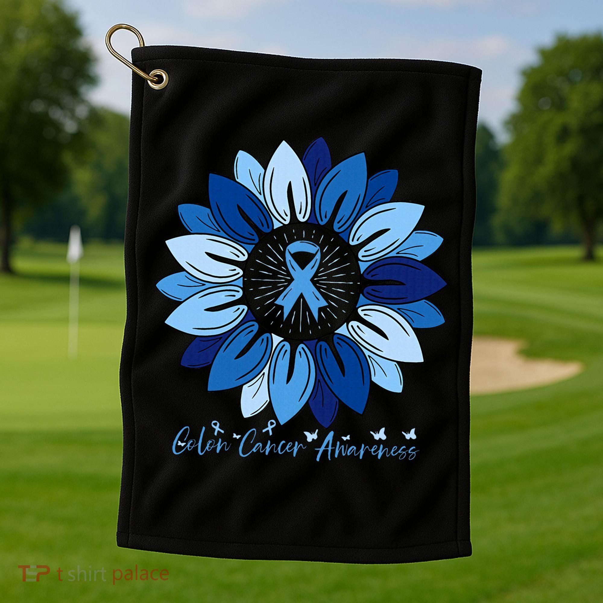 Sunflower Colon Cancer Awareness Month Golf Towel