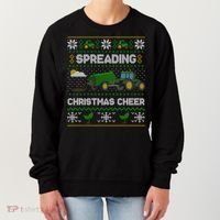 Spreading Christmas Cheer Farming Tractor Ugly Gift Women's Sweatshirt thumb 0