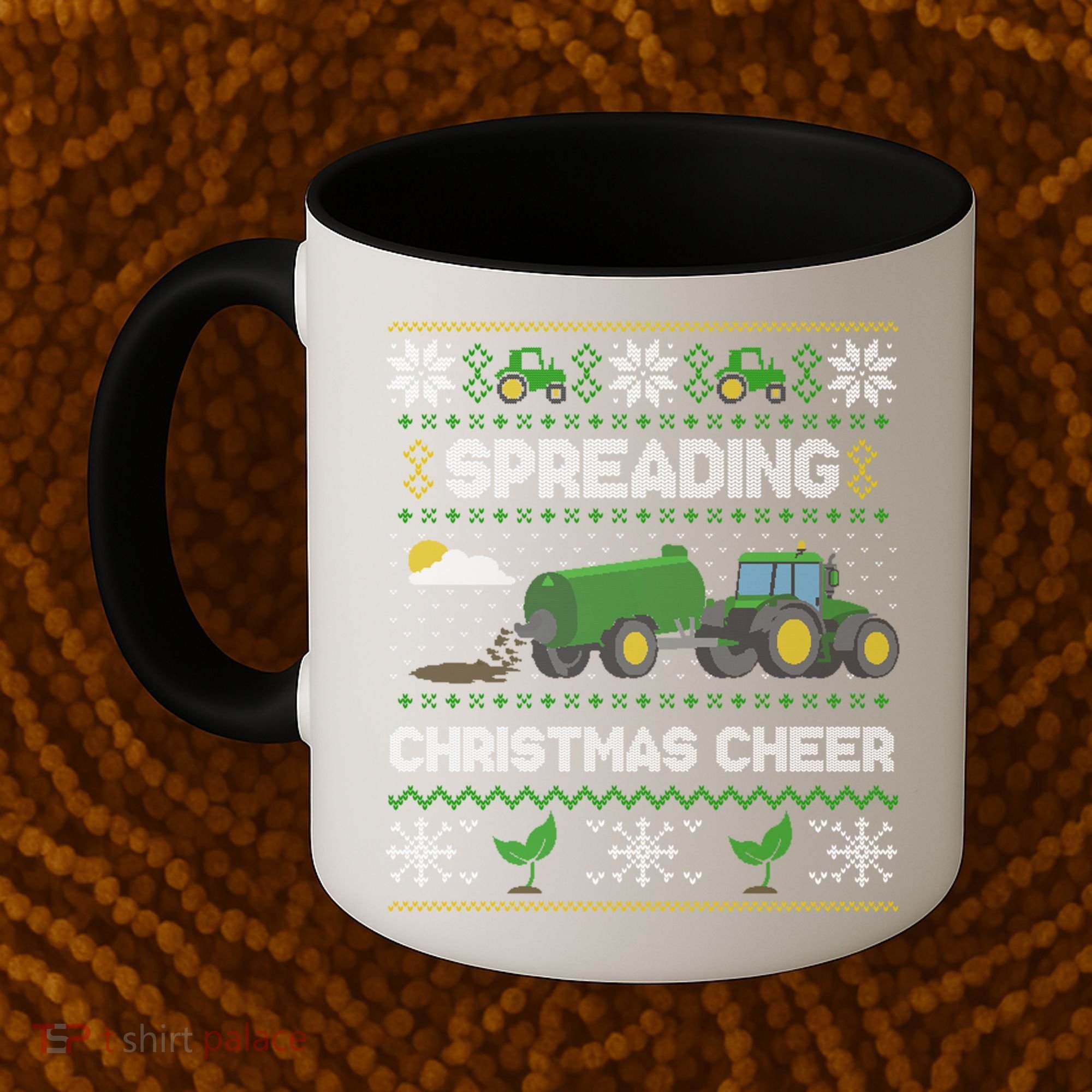 Spreading Christmas Cheer Farming Tractor Ugly Gift Coffee Mug