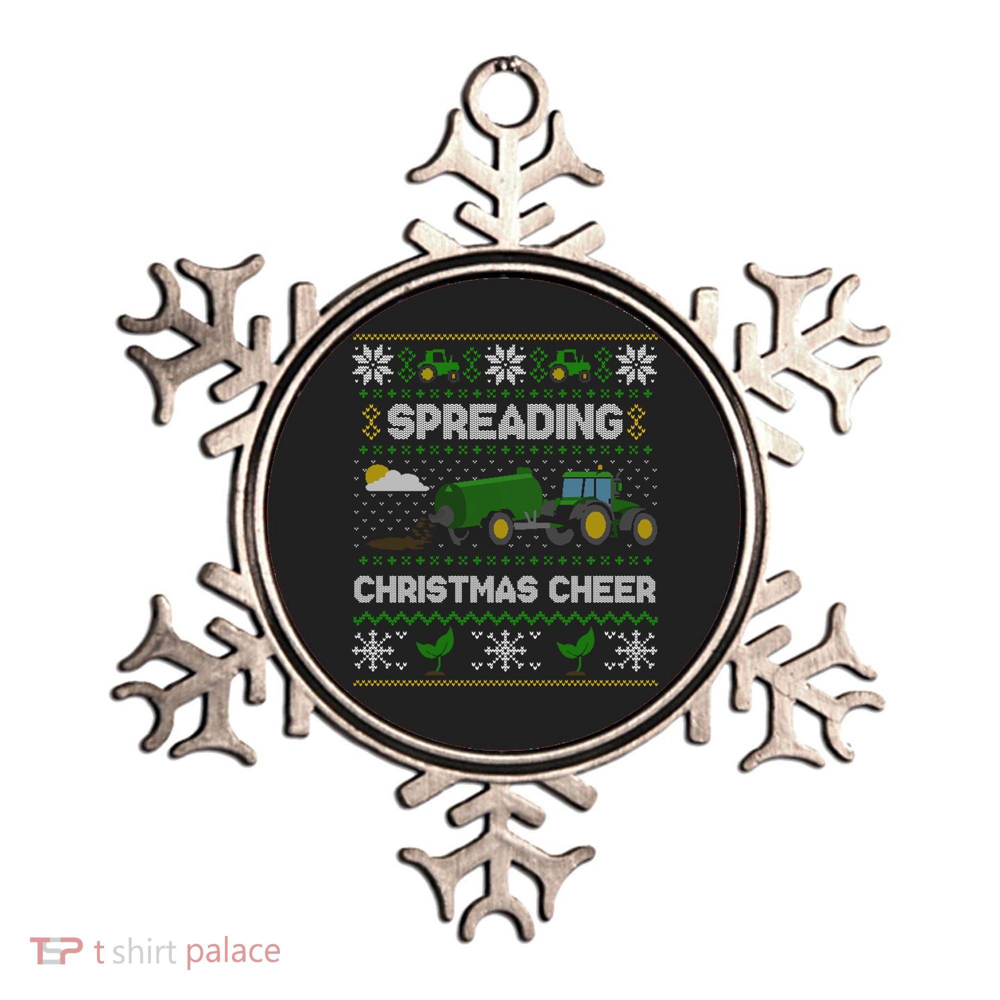 Spreading Christmas Cheer Farming Tractor Ugly Gift Ornament