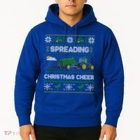 Spreading Christmas Cheer Farming Tractor Ugly Gift Hoodie thumb 2