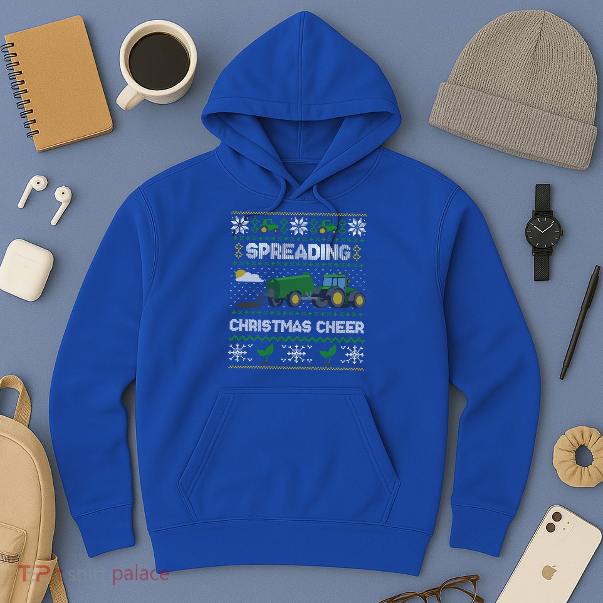 Spreading Christmas Cheer Farming Tractor Ugly Gift Hoodie