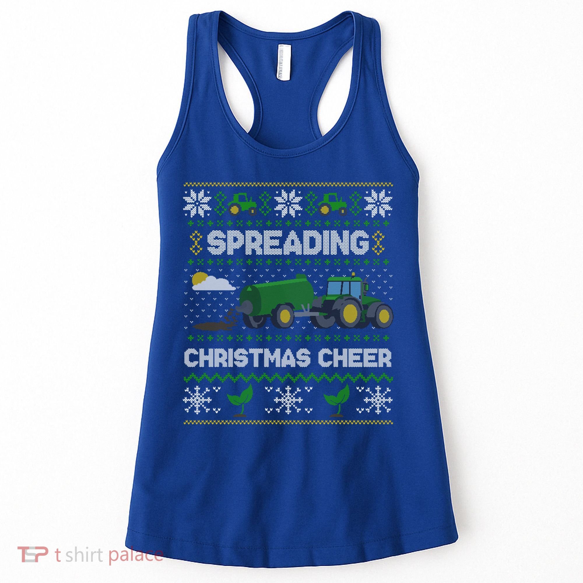 Spreading Christmas Cheer Farming Tractor Ugly Gift Women's Tank Top