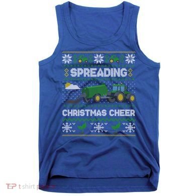 Spreading Christmas Cheer Farming Tractor Ugly Gift Tank Top