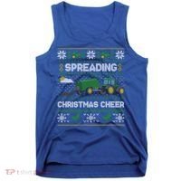 Spreading Christmas Cheer Farming Tractor Ugly Gift Tank Top thumb 0