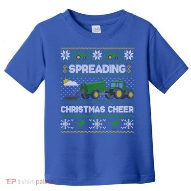 Spreading Christmas Cheer Farming Tractor Ugly Gift Toddler T-Shirt