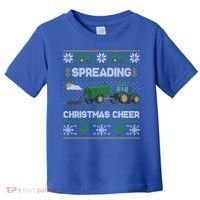 Spreading Christmas Cheer Farming Tractor Ugly Gift Toddler T-Shirt thumb 0