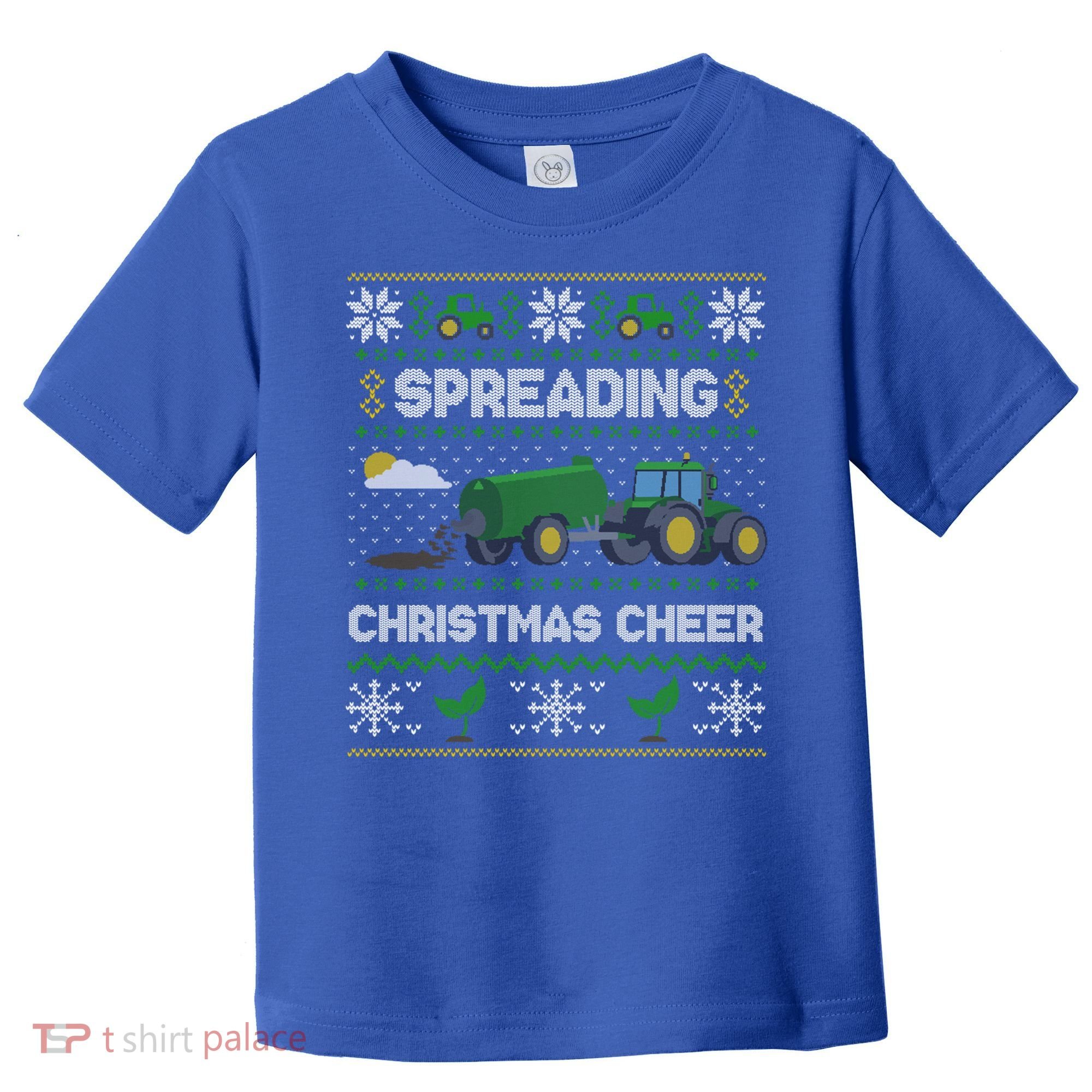 Spreading Christmas Cheer Farming Tractor Ugly Gift Toddler T-Shirt