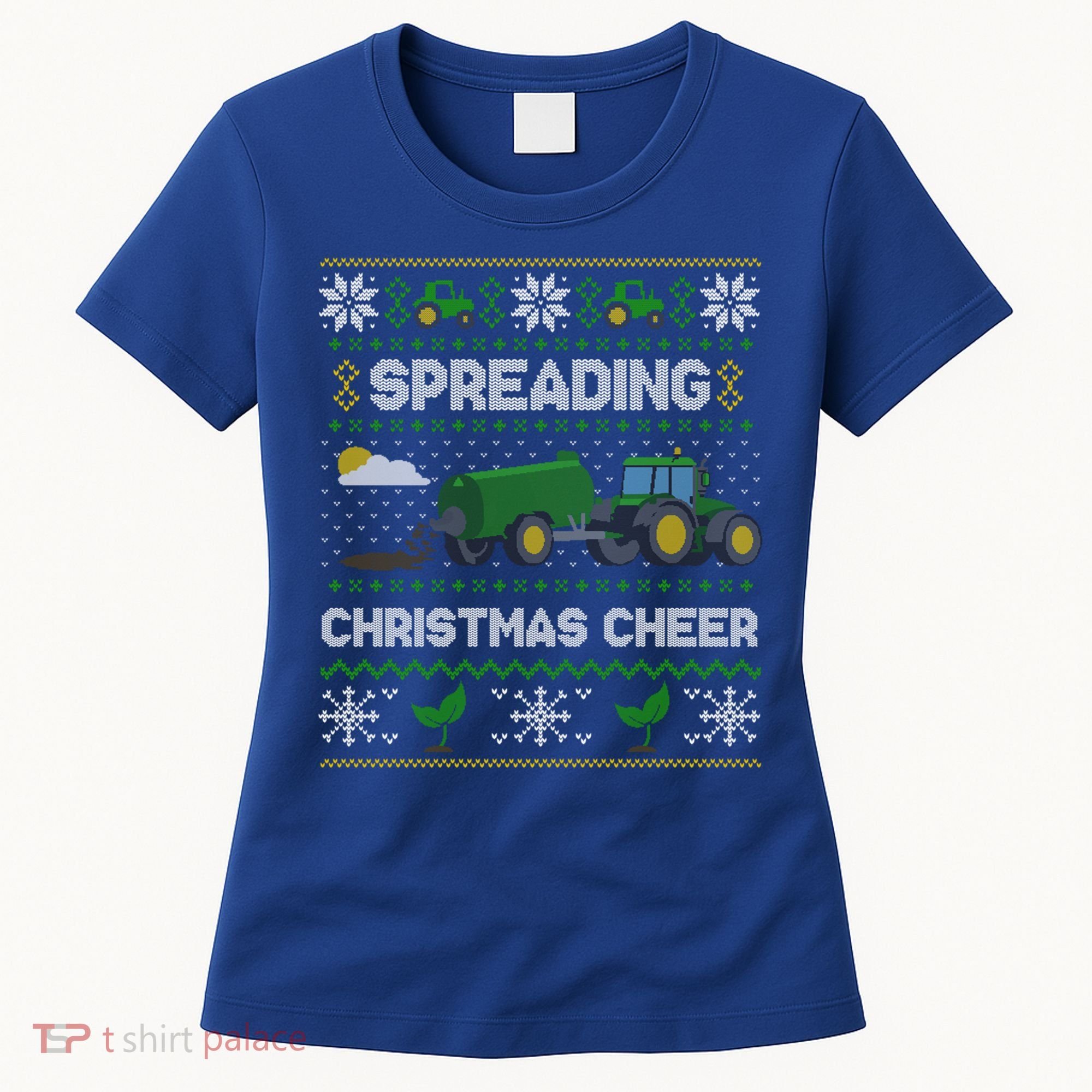 Spreading Christmas Cheer Farming Tractor Ugly Gift Women's T-Shirt