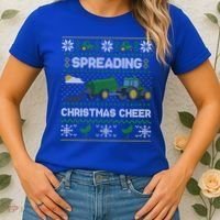 Spreading Christmas Cheer Farming Tractor Ugly Gift Women's T-Shirt thumb 2