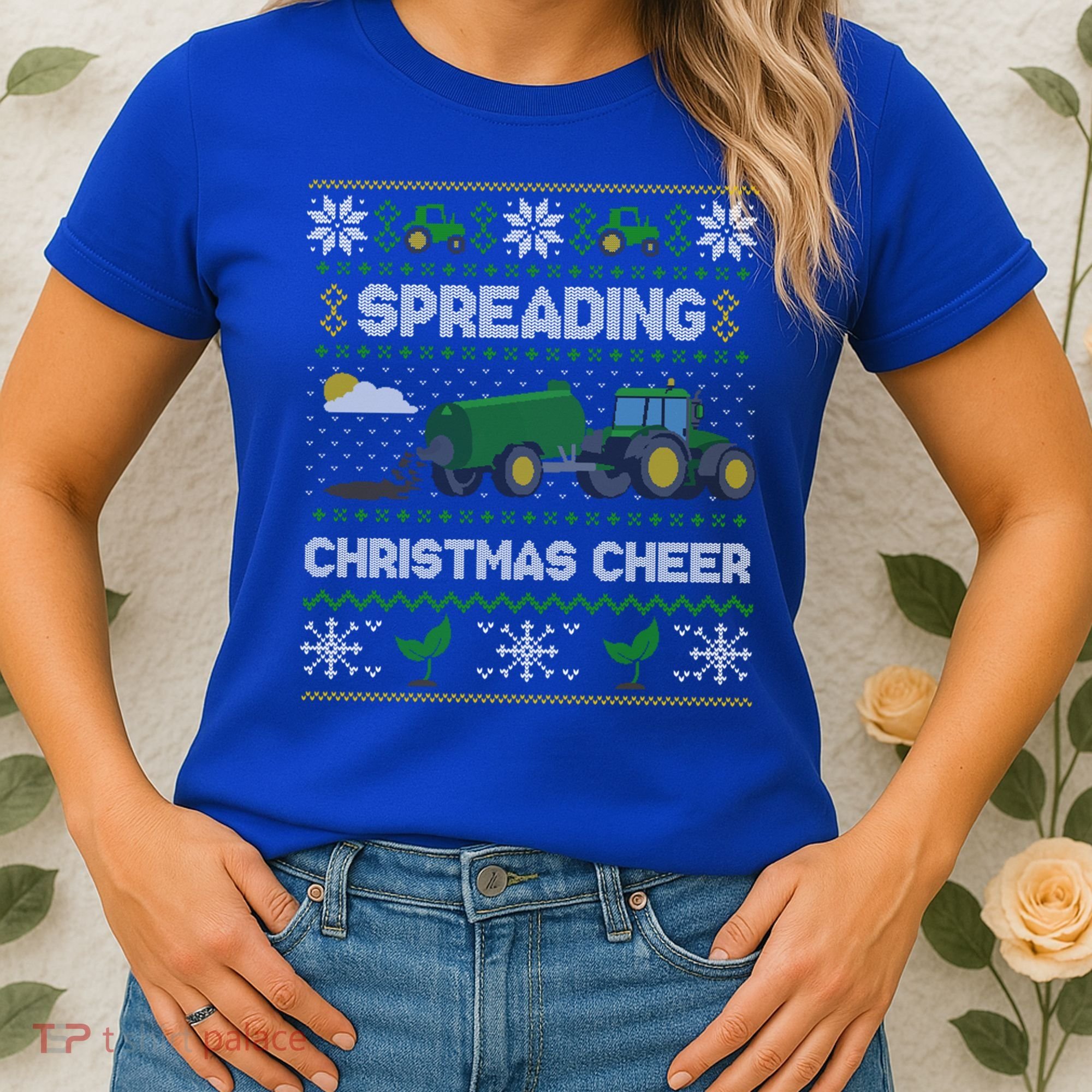 Spreading Christmas Cheer Farming Tractor Ugly Gift Women's T-Shirt