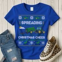 Spreading Christmas Cheer Farming Tractor Ugly Gift Women's T-Shirt thumb 3