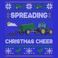 Spreading Christmas Cheer Farming Tractor Ugly Gift Kids Long Sleeve Shirt thumb 2