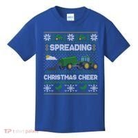 Spreading Christmas Cheer Farming Tractor Ugly Gift Kids T-Shirt thumb 0