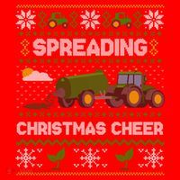 Spreading Christmas Cheer Farming Tractor Ugly Gift Santa Hat thumb 1