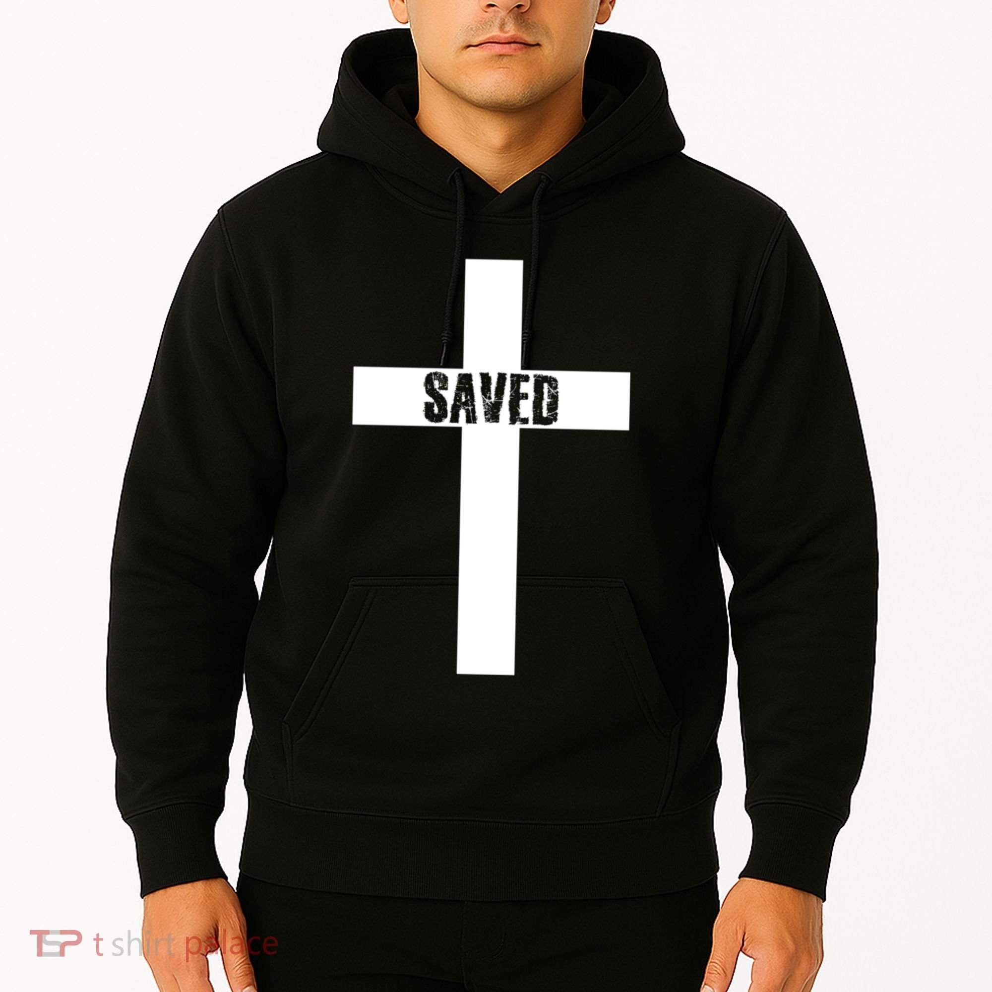 Saved Cross Christian Inspirational Hoodie