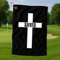 Saved Cross Christian Inspirational Golf Towel thumb 1