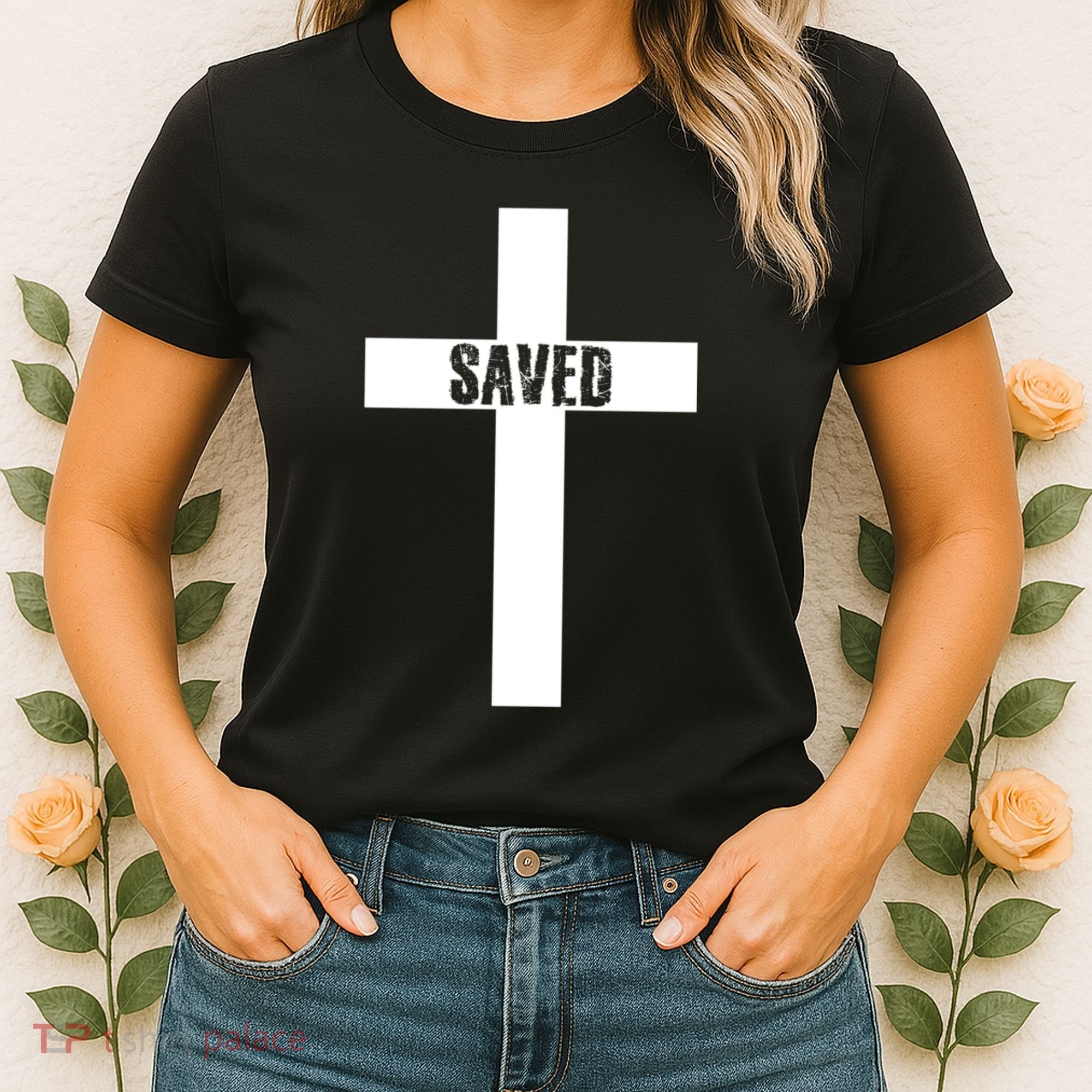 Saved Cross Christian Inspirational Women's T-Shirt