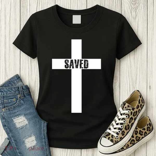 Saved Cross Christian Inspirational Women's T-Shirt