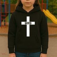 Saved Cross Christian Inspirational Kids Hoodie thumb 3