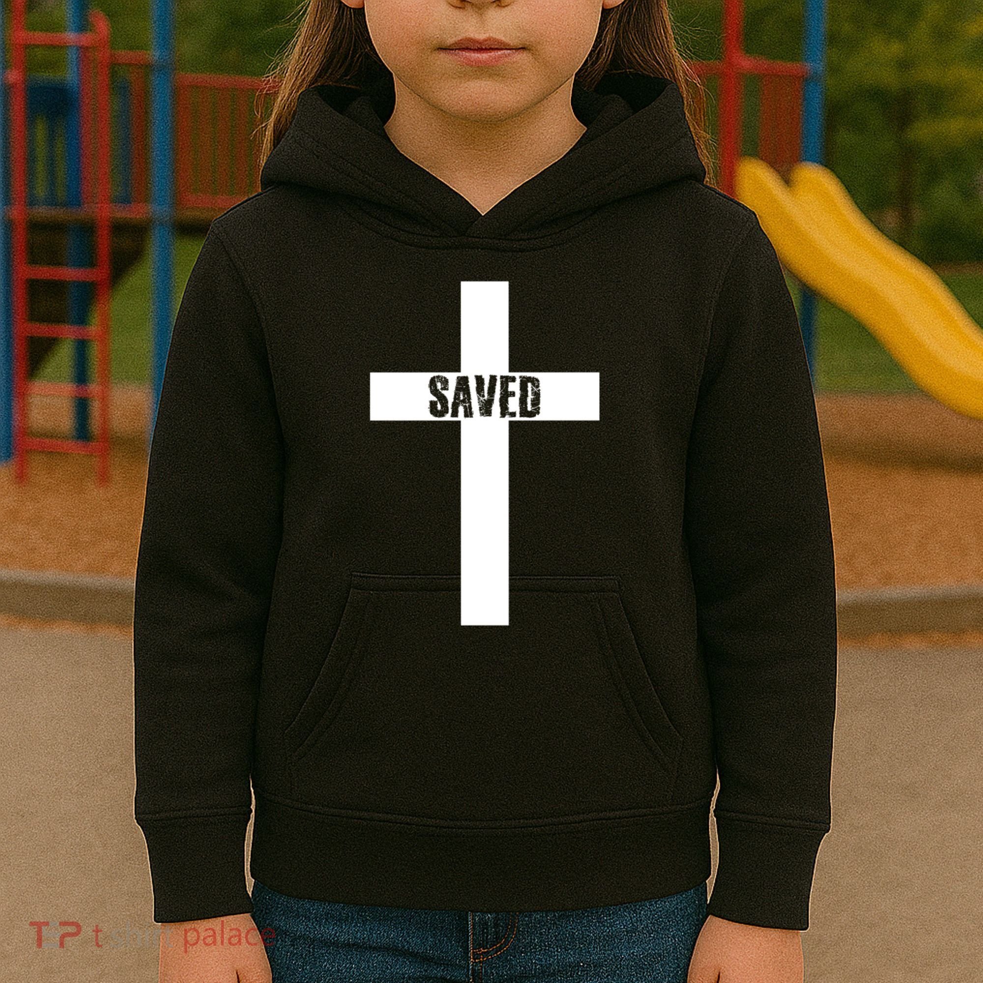 Saved Cross Christian Inspirational Kids Hoodie