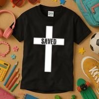 Saved Cross Christian Inspirational Kids T-Shirt thumb 3