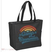 Summer Camp Counselor Staff Groovy Rainbow Camp Counselor Tote Bag thumb 2
