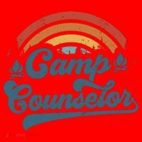 Summer Camp Counselor Staff Groovy Rainbow Camp Counselor Santa Hat thumb 1