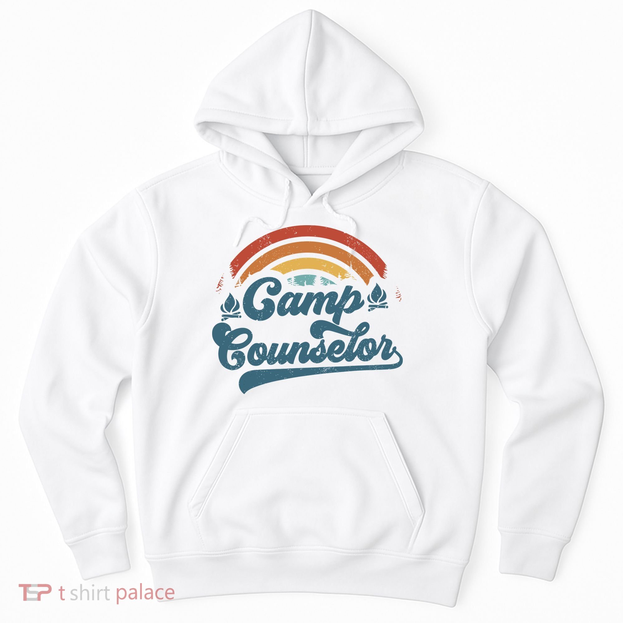 Summer Camp Counselor Staff Groovy Rainbow Camp Counselor Hoodie