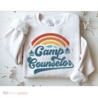 Summer Camp Counselor Staff Groovy Rainbow Camp Counselor Sweatshirt thumb 2