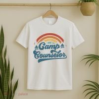 Summer Camp Counselor Staff Groovy Rainbow Camp Counselor T-Shirt thumb 2