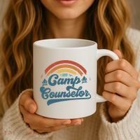 Summer Camp Counselor Staff Groovy Rainbow Camp Counselor Coffee Mug thumb 3