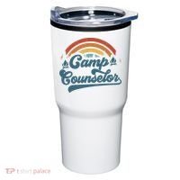 Summer Camp Counselor Staff Groovy Rainbow Camp Counselor Tumbler thumb 0