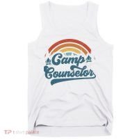 Summer Camp Counselor Staff Groovy Rainbow Camp Counselor Tank Top thumb 0