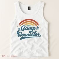 Summer Camp Counselor Staff Groovy Rainbow Camp Counselor Tank Top thumb 2