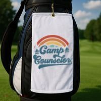 Summer Camp Counselor Staff Groovy Rainbow Camp Counselor Golf Towel thumb 2