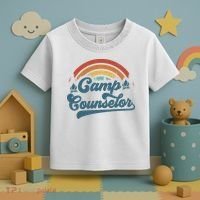Summer Camp Counselor Staff Groovy Rainbow Camp Counselor Toddler T-Shirt thumb 3