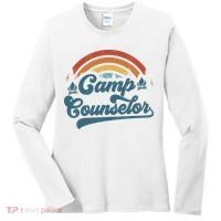 Summer Camp Counselor Staff Groovy Rainbow Camp Counselor Women's Long Sleeve Shirt thumb 0