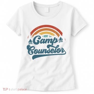 Summer Camp Counselor Staff Groovy Rainbow Camp Counselor Women's T-Shirt