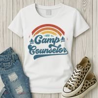 Summer Camp Counselor Staff Groovy Rainbow Camp Counselor Women's T-Shirt thumb 3