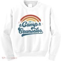 Summer Camp Counselor Staff Groovy Rainbow Camp Counselor Kids Sweatshirt thumb 0