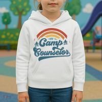 Summer Camp Counselor Staff Groovy Rainbow Camp Counselor Kids Hoodie thumb 3